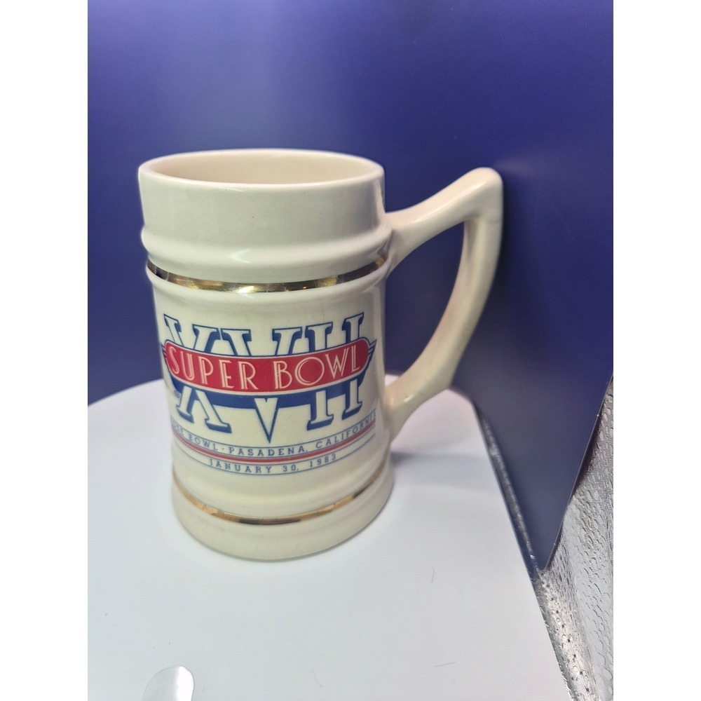 Vintage 1983 Super Bowl XVII Desert Inn Las Vegas Beer Stein Mug Lewis Bros NJ